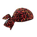 Chill-Its 6710 Evaporative Cooling Triangle Hat With Cooling Towel, Flames, 6/Pack