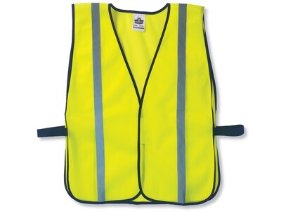 Ergodyne GloWear Non-Certified Standard Vest, Hook and loop, Lime, One Size Fits All, 24/Ct