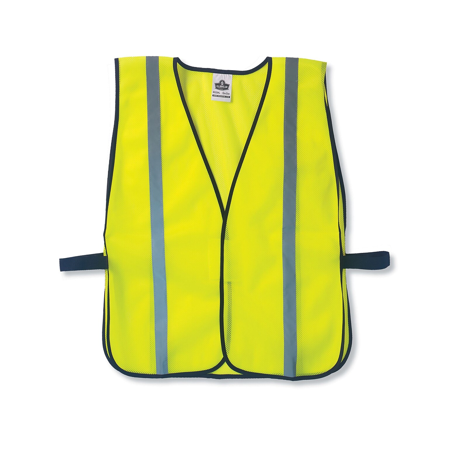 Ergodyne GloWear Non-Certified Standard Vest, Hook and loop, Lime, One Size Fits All, 24/Ct