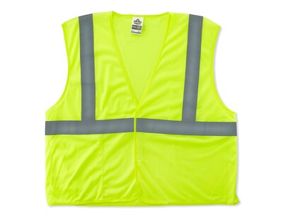 Ergodyne GloWear Class 2 Economy Vest, Polyester Mesh, 2XL/3XL Size, Hook & Loop, Lime (21027)