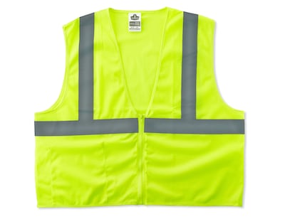 Ergodyne GloWear 8210Z High Visibility Sleeveless Safety Vest, ANSI Class R2, Small/Medium, Lime (21