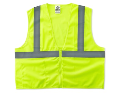 Ergodyne GloWear 8210Z High Visibility Sleeveless Safety Vest, ANSI Class R2, 2XL/3XL, Lime (21057)