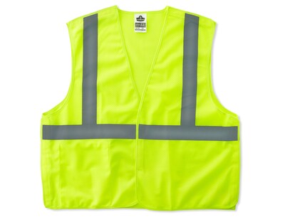 Ergodyne GloWear 8215BA High Visibility Sleeveless Safety Vest, ANSI Class R2, Lime, S/M (21073)