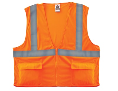 Ergodyne® GloWear® 8220Z Class 2 Hi-Visibility Standard Vest, Orange, Small/Medium