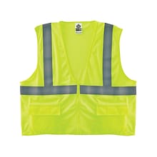 Ergodyne GloWear 8220Z High Visibility Sleeveless Safety Vest, ANSI Class R2, Lime, 2XL/3XL (21127)