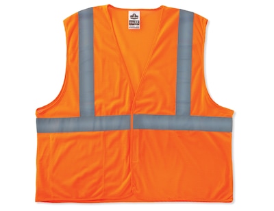 Ergodyne GloWear 8220HL High Visibility Sleeveless Safety Vest, ANSI Class R2, Orange, S/M (21133)