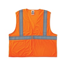 Ergodyne GloWear 8220HL High Visibility Sleeveless Safety Vest, ANSI Class R2, Orange, S/M (21133)