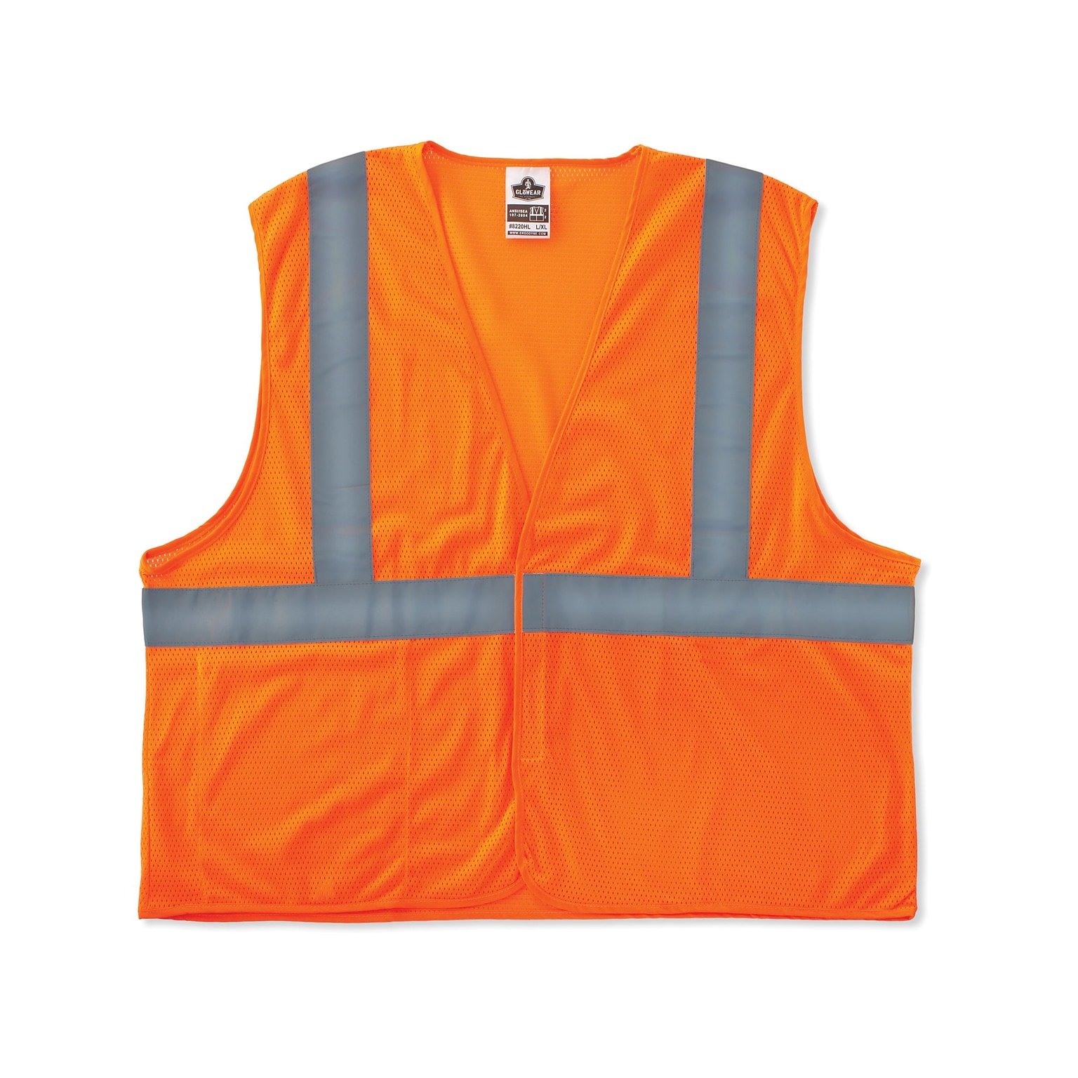 Ergodyne GloWear 8220HL High Visibility Sleeveless Safety Vest, ANSI Class R2, Orange, S/M (21133)