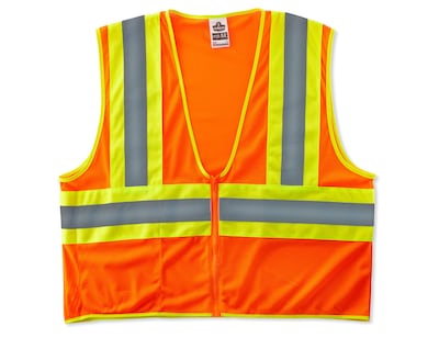 Ergodyne GloWear 8229Z High Visibility Sleeveless Safety Vest, ANSI Class R2, Orange, S/M (21303)