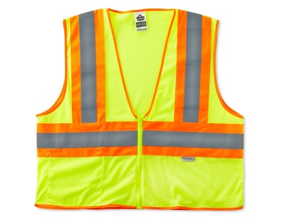 Ergodyne GloWear 8230Z Two-Tone Vest, ANSI Class R2, Large/XL, Lime (21325)