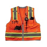 Ergodyne® GloWear® 8254Z Class 2 Heavy-Duty Hi-Visibility Surveyors Vest, Orange, Large/XL