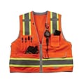 Ergodyne GloWear 8254Z Heavy-Duty High Visibility Surveyors Vest, ANSI Class R2, Orange, Large/XL (2