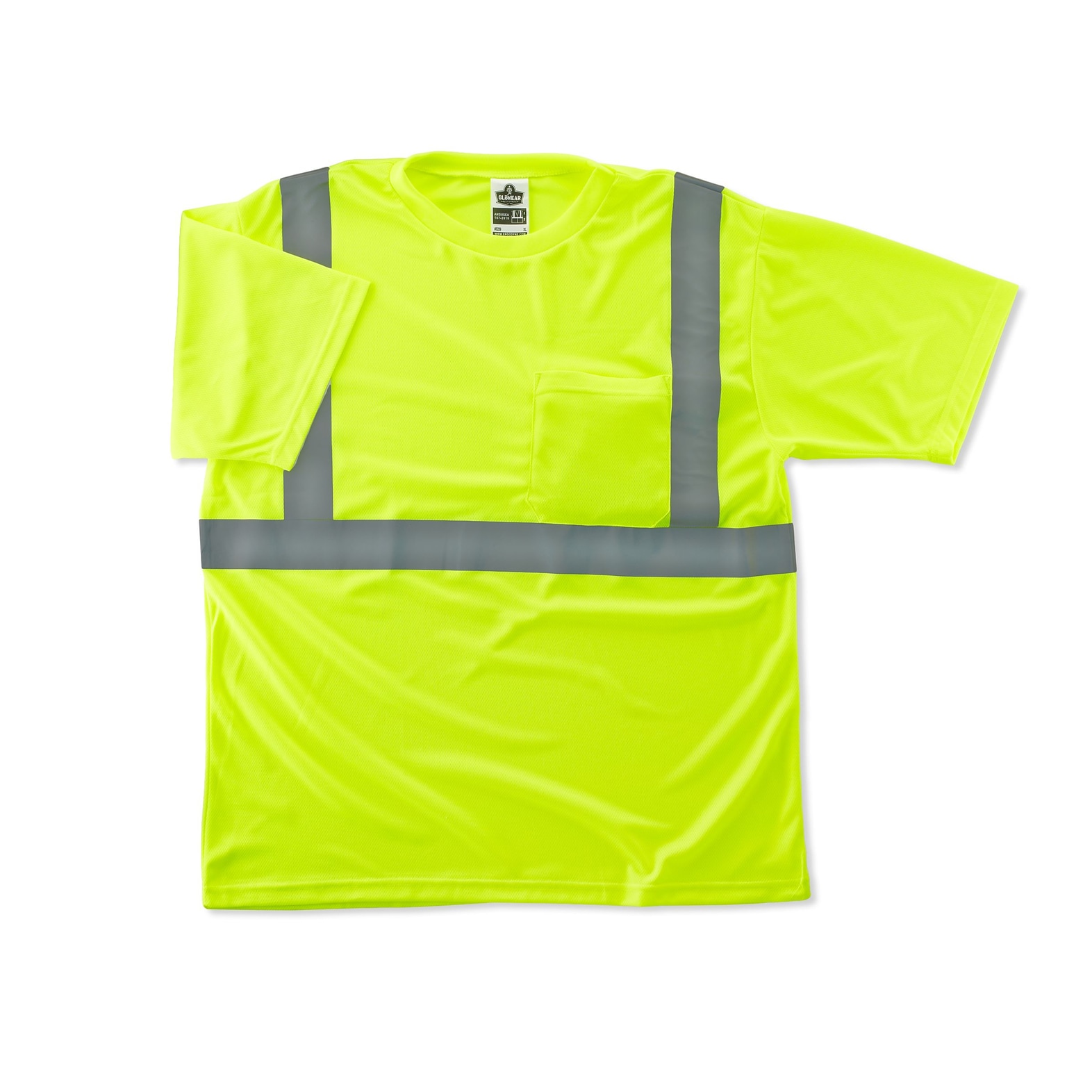 Ergodyne GloWear 8289 Economy T-Shirt, ANSI Class R2, Large, Lime