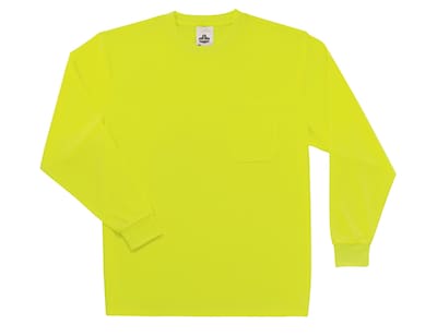 Ergodyne GloWear 8091 High Visibility Long Sleeve T-Shirt, Lime, Large (21584)