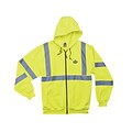 Ergodyne® GloWear® 8392 Class 3 Hi-Visibility Zipper Hooded Sweatshirt, Lime, Medium