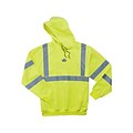 Ergodyne® GloWear® 8393 Class 3 Hi-Visibility Hooded Sweatshirt, Lime, Small