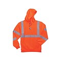 Ergodyne® GloWear® 8393 Class 3 Hi-Visibility Hooded Sweatshirt, Orange, XL