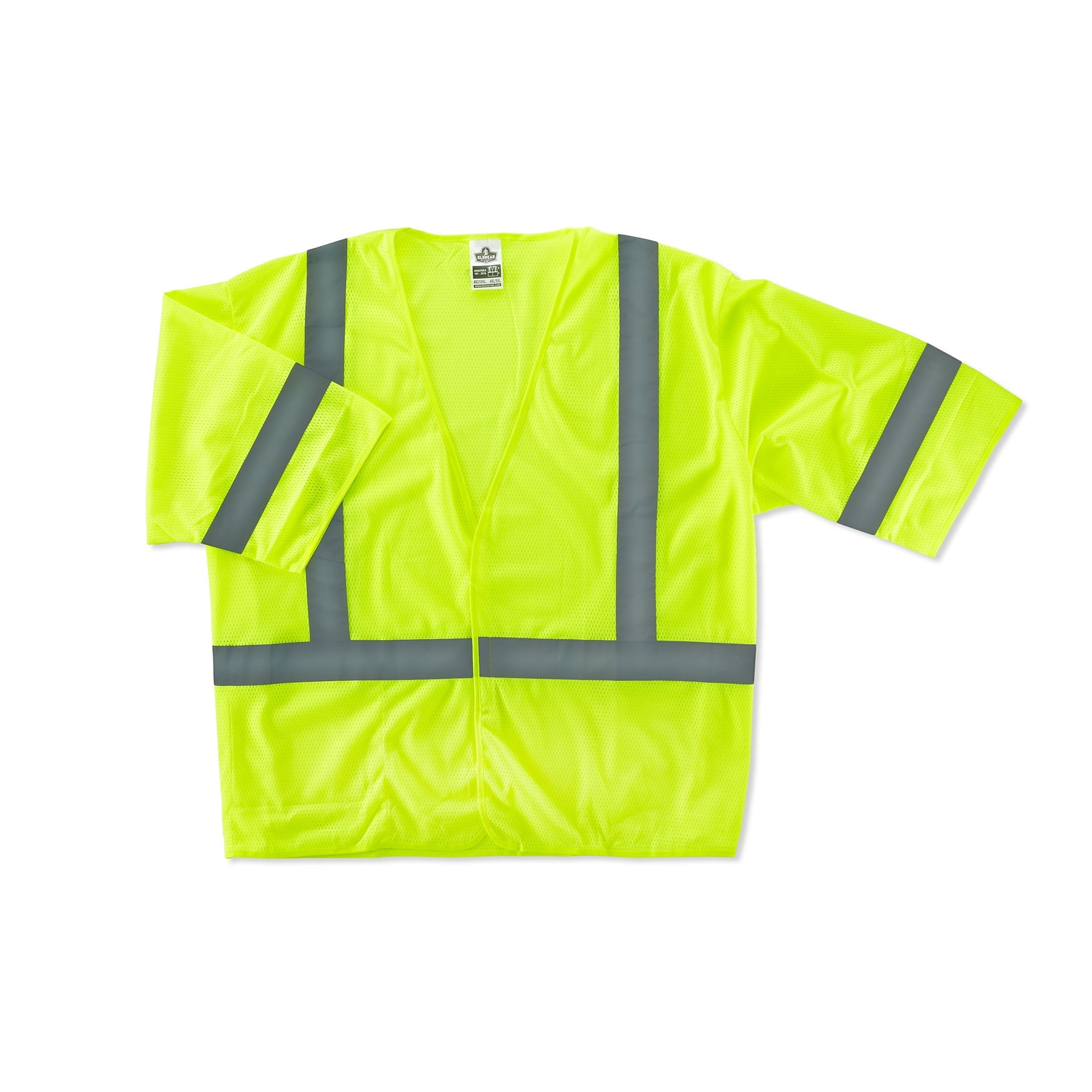 Ergodyne GloWear® 8310HL High Visibility Short Sleeve Safety Vest, ANSI Class R3, Lime, Large (22025)