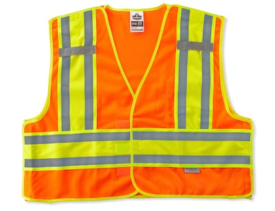 Ergodyne GloWear 8245 Public Safety Vest, ANSI Class R2, Orange, Large/XL (23385)