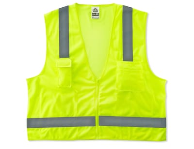 Ergodyne® GloWear® 8249Z Class 2 Hi-Visibility Economy Surveyors Vest, Lime, Large/XL