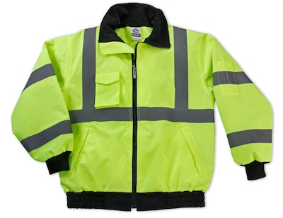 Ergodyne GloWear 8379 High Visibility Long Sleeve Jacket, ANSI Class R3, Lime, 3XL (24477)