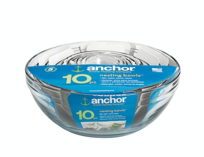 Anchor Hocking® Glass Mixing Bowl Value Pack; 10 Piece/Set