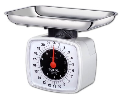 Taylor 22 lb x 2 oz Kitchen Scale With Dial, Black/Red