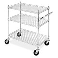Whitmor Supreme 3-Shelf Mixed Materials Mobile Utility Cart with Lockable Wheels, Chrome (60574307BB)