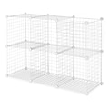 Whitmor Collapsible Wire Storage Cubes, White, 6/Set