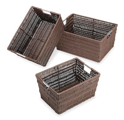 Whitmor Rattique Storage Baskets, Brown, 3/Pack (65001959JAVA)