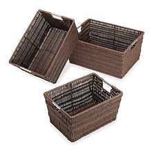 Whitmor Rattique Storage Baskets, Brown, 3/Pack (65001959JAVA)