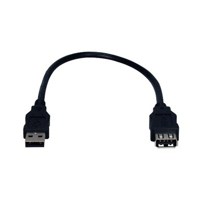 QVS 12 USB 2.0 Male to Female Extension Cable, Black