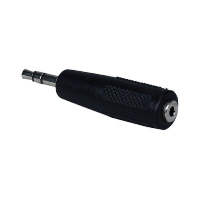 QVS® 3.5 mm Male/2.5 mm Female Mini-Stereo/Speaker Adapter; Black