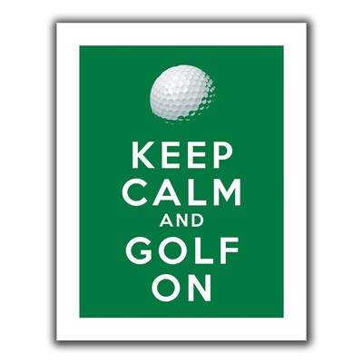 ArtWall Keep Calm and Golf On Flat Unwrapped Canvas Art By Art D. Signer, 14 x 18