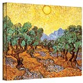 ArtWall Olive Tree with Yellow Sky... Gallery Wrapped Canvas Art By Vincent Van Gogh, 18 x 24