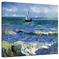 ArtWall Seascape at Saintes... Gallery Wrapped Canvas Art By Vincent Van Gogh, 36 x 48
