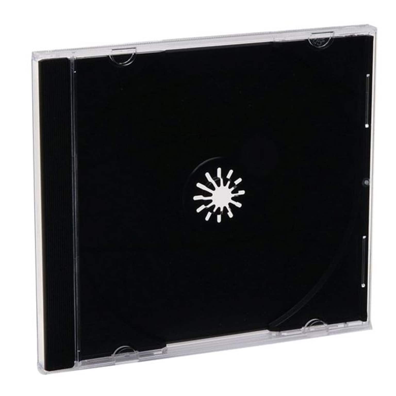 Verbatim® CD and DVD Jewel Storage Cases, Clear Top Black Tray, 200/Pack