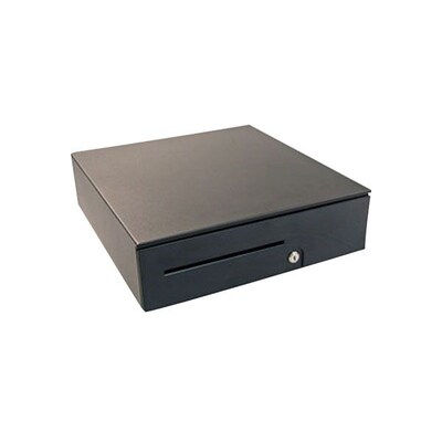 APG® 100 Series 4.9 x 16 x 19.5 Adjustable Dual Media Heavy-Duty Cash Drawer, Black