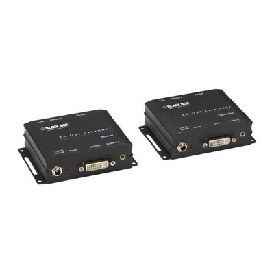 Black Box® XR DVI-D Extender With Audio/RS23 and HDCP, Black