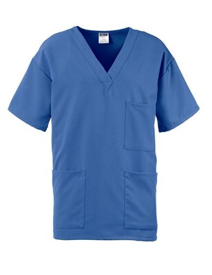 Madison AVE™ Unisex Scrub Top With 3 Pockets, Ceil Blue, Large