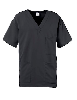 Medline Madison ave™ Unisex Scrub Top With 3 Pockets, Charcoal, 2XL