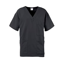 Medline Madison ave™ Unisex Scrub Top With 3 Pockets, Charcoal, 2XL