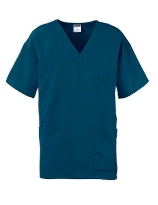 Madison AVE™ Unisex Scrub Top With 3 Pockets, Caribbean Blue, XL