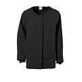 Medline Addison ave™ Unisex Hidden Snap Warmup Scrub Jacket, Black, XS