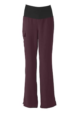 Medline Ocean ave Ladies Yoga Elastic Waist Scrub Pant, Wine, Medium