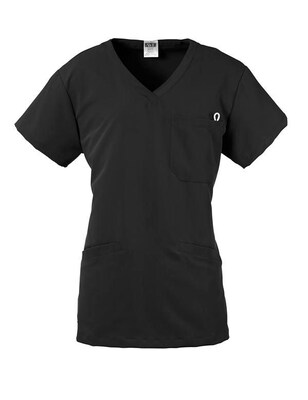 Medline Berkeley ave™ Ladies Scrub Top With Welt Pockets, Black, Large