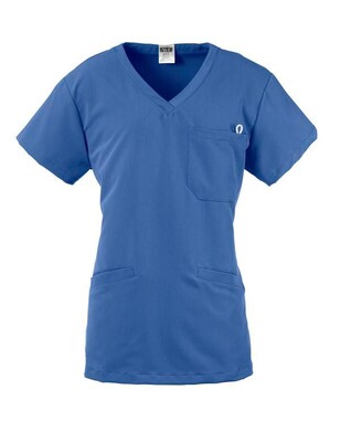 Berkeley AVE™ Ladies Scrub Top With Welt Pockets, Ceil Blue, XS