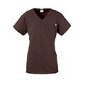 Berkeley AVE™ Ladies Scrub Top With Welt Pockets, Chocolate, Large