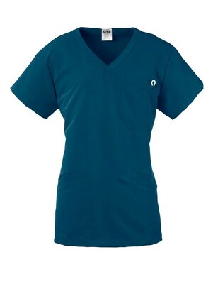 Medline Berkeley ave.™ Ladies Scrub Top With Welt Pockets, Caribbean Blue, Large