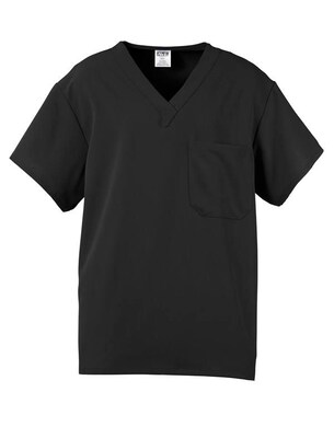 Medline Fifth ave™ Unisex Traditional Scrub Top With One Pocket, Black, Medium